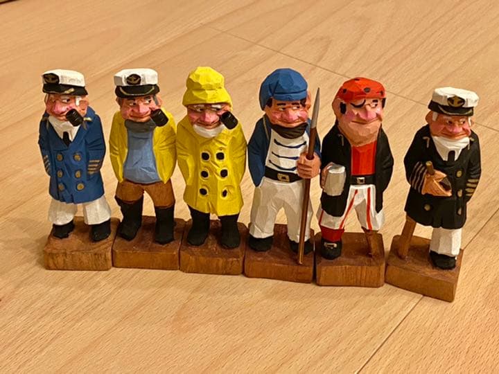 マドロス人形 木彫り 海賊 最終値下げ】ビンテージ 木彫り置物