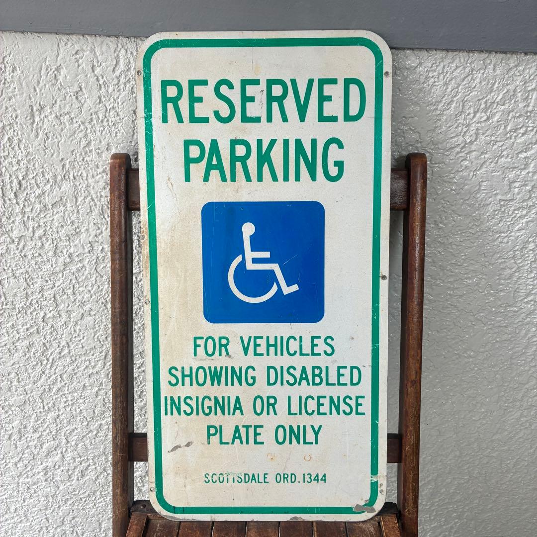 アリゾナ州RESERVED PARKING標識看板アメリカアンティーク実物USA