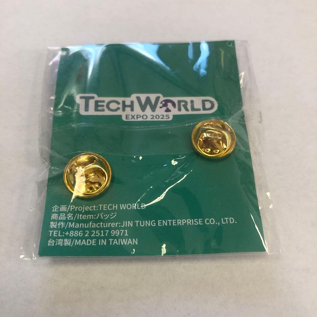 万博　テックワールド　ゴールド　TECH WORLD 2025 ピンバッジ