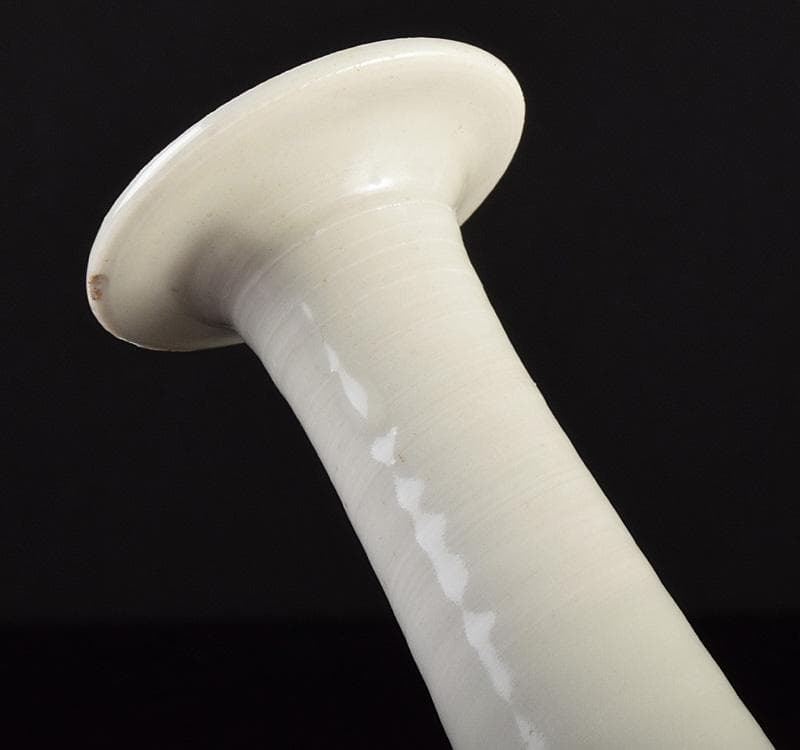 朝鮮美術 李朝 高麗白磁 染付 花文 長頸瓶 V R4920