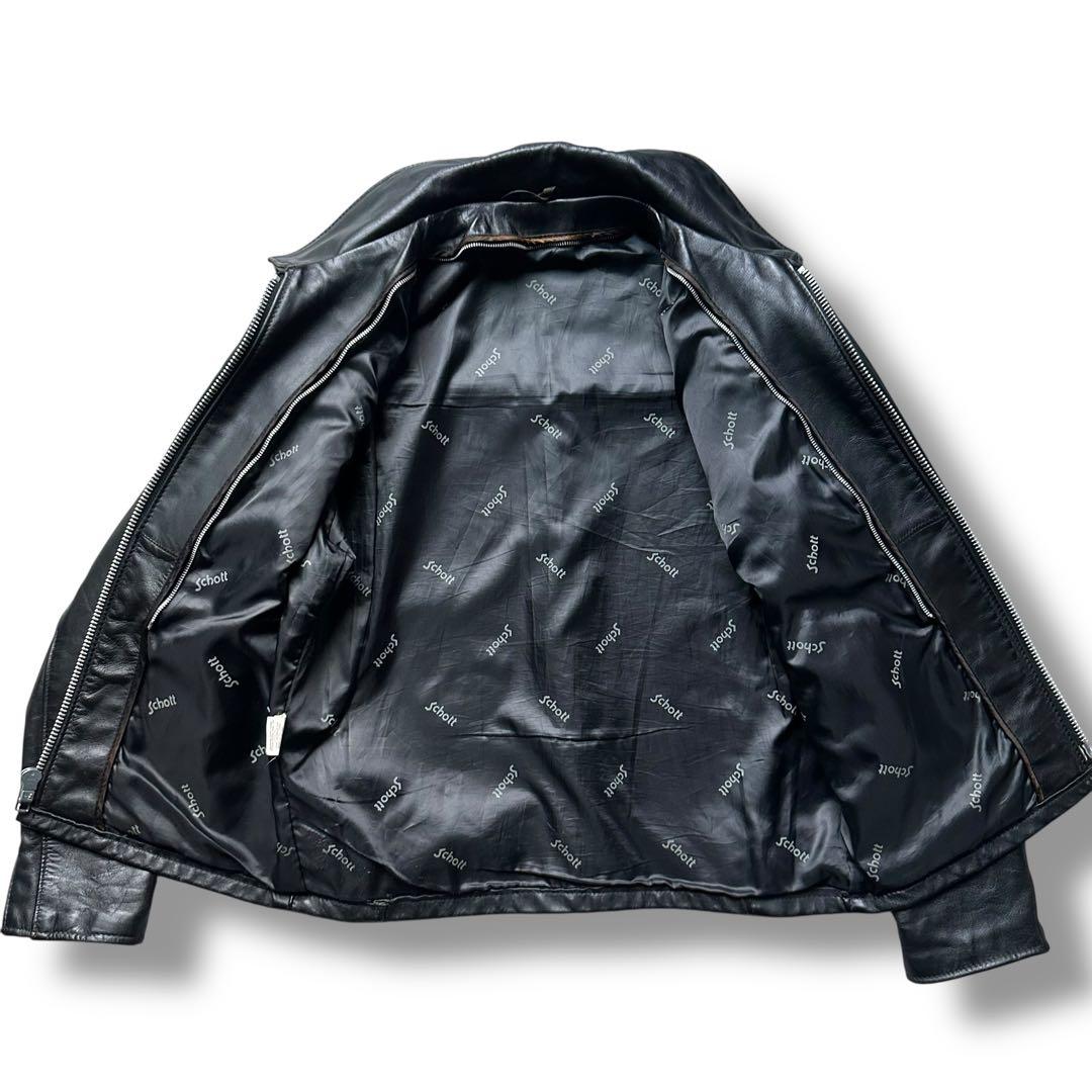 XL相当 極美品 ショット 652 完品 ライダースジャケット 本革 ライナー