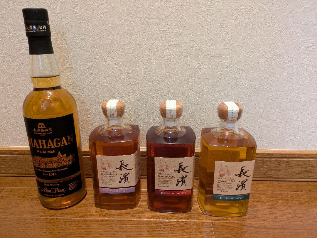 長濱シングルモルトウイスキー1st〜3rdとアマハガンモンペラ新品未開封品4