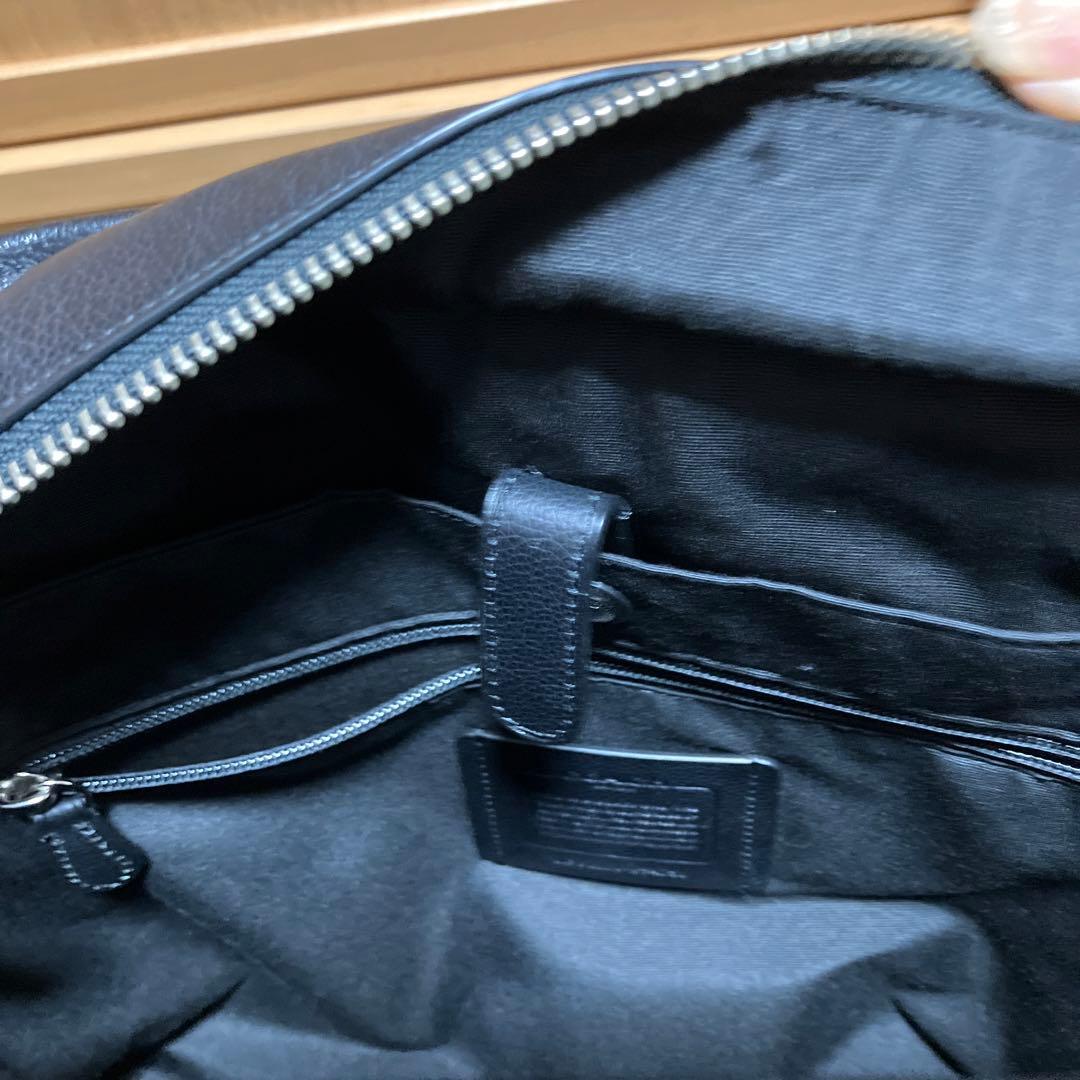 本日削除します！美品レザーcoachメンズトートバッグ　ブラック