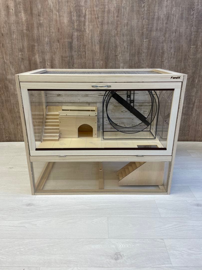 FandK爬虫類木製ケージ ハリネズミ2階建仕様 800×450×670