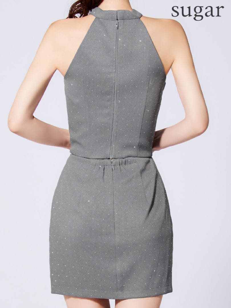 ROBE de FLEURS グロッシーホワイトミニドレス S