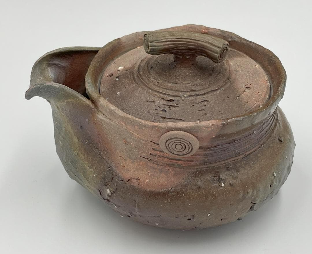 備前焼 武田良昭作 メロン型宝瓶, 8.5cm×10cm×6cm, 伝統工芸