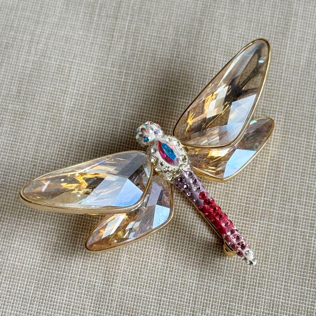 廃盤品 入手困難 SWAROVSKI スワロフスキー 蜻蛉 トンボ ブローチ