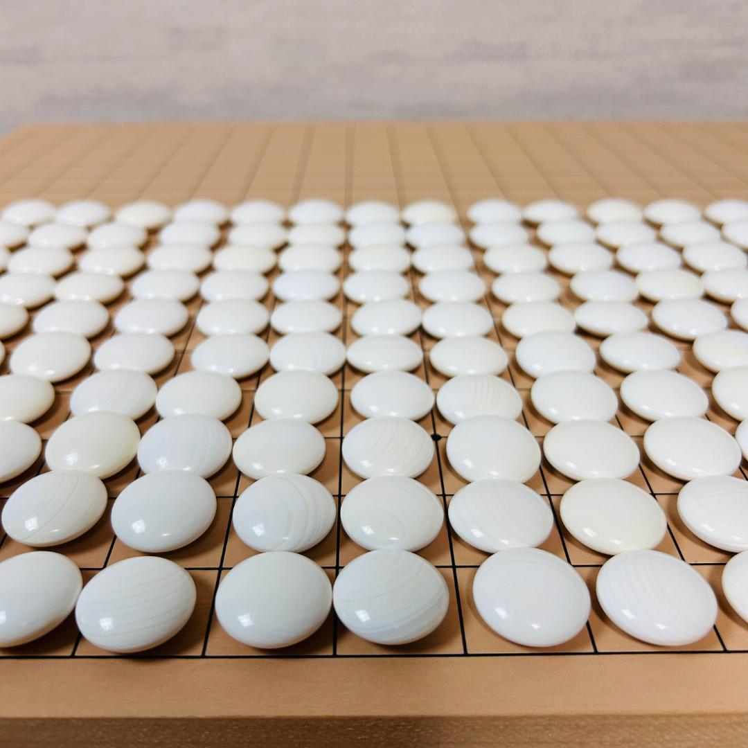 懐志作碁笥 蛤碁石 那智黒石 35~36号 白180個 + 黒179個 囲碁