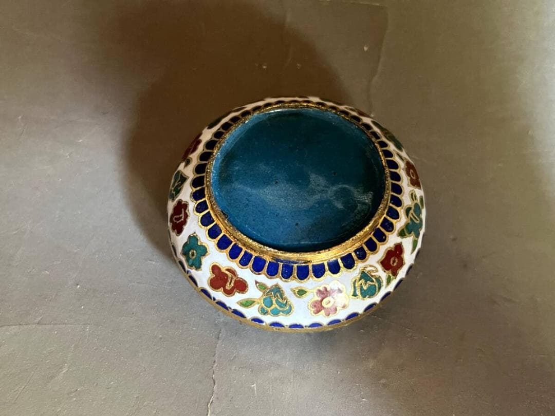 香合■七宝 花尽くし 白 香道具 お香入れ お茶道具 古美術 時代物 骨董品■