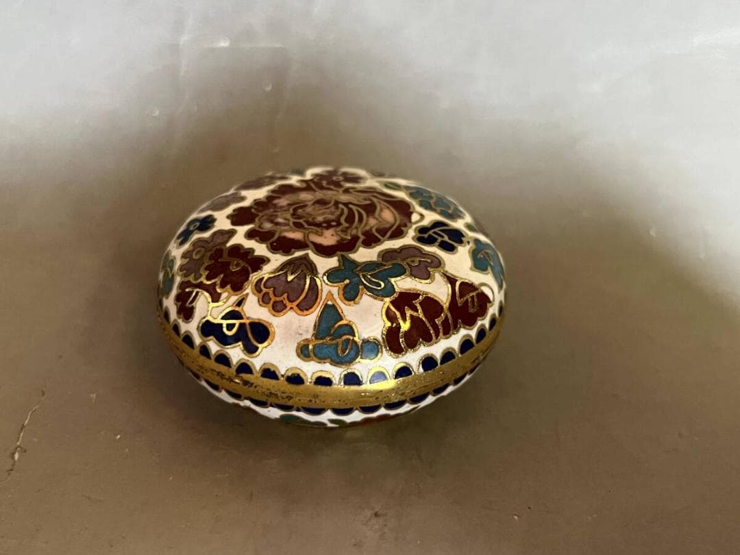 香合■七宝 花尽くし 白 香道具 お香入れ お茶道具 古美術 時代物 骨董品■