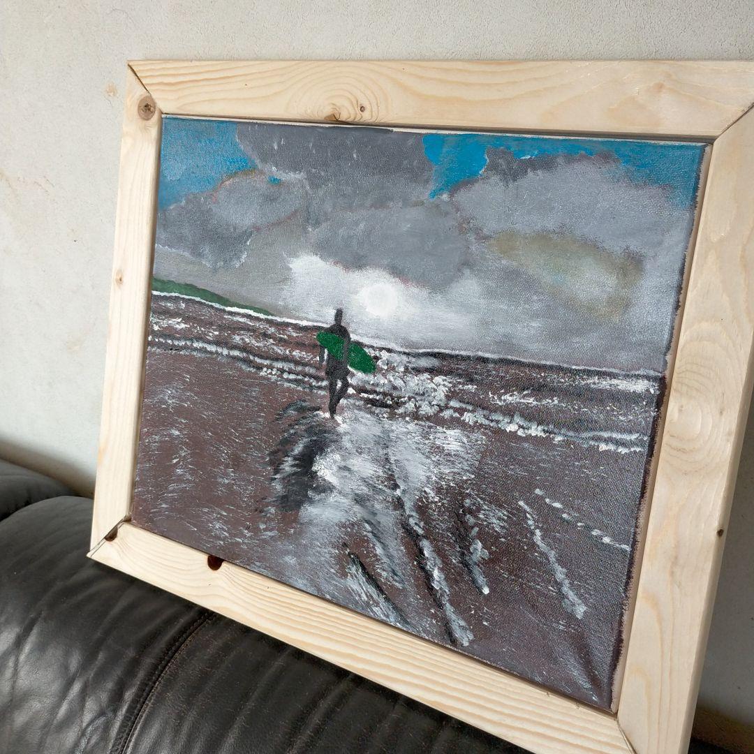 油絵　海（金ヶ浜）