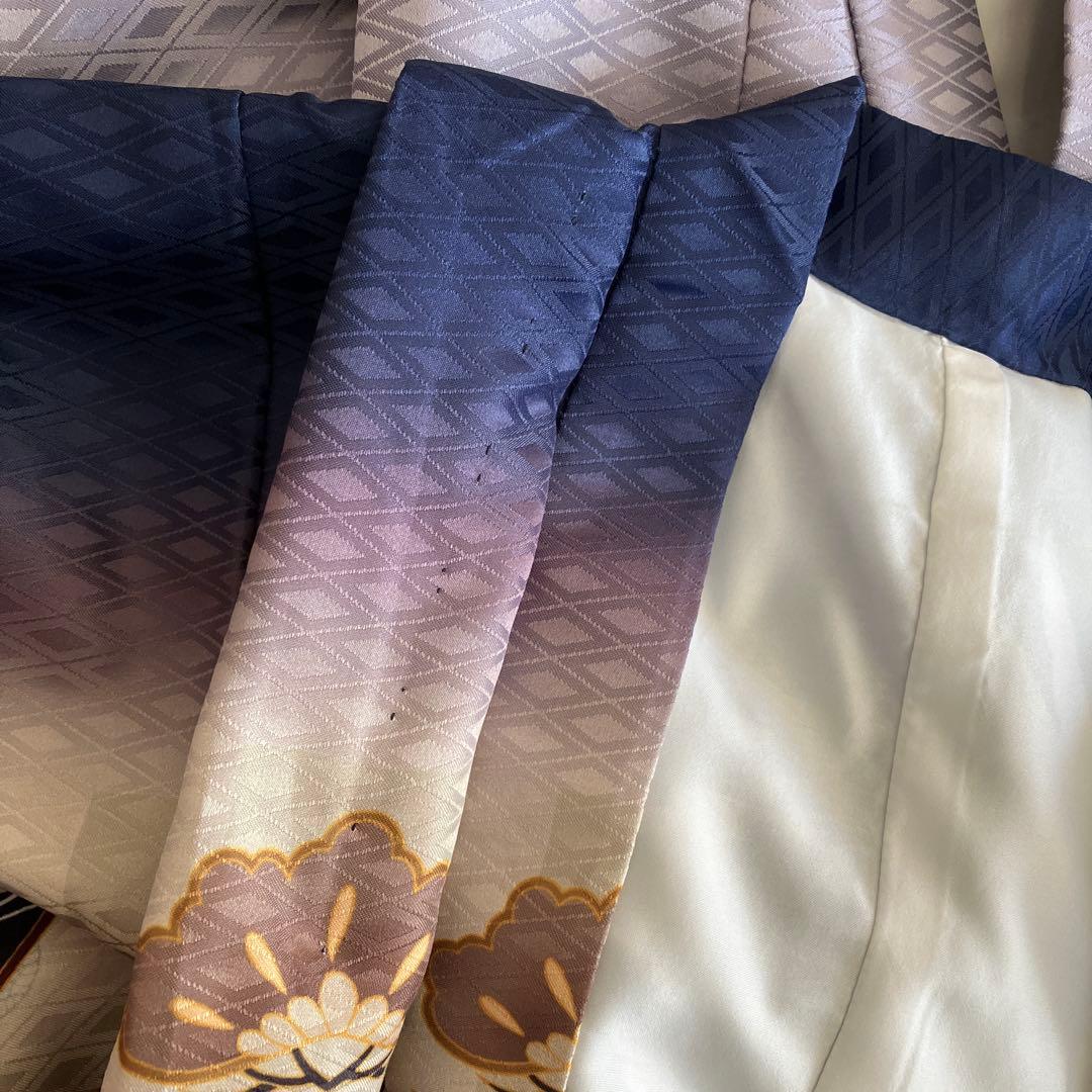 【美品】男の子 七五三 袴セット 12点フルセット おまけ付き 鷹市松 紺 藍鼠