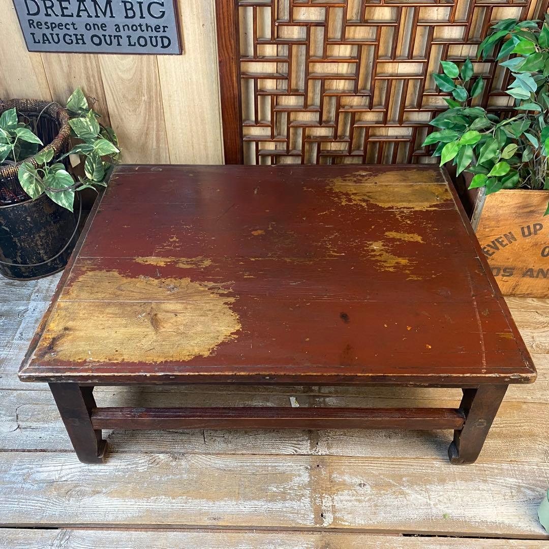 中国アンティークビンテージ年代物木製ローテーブル飾り台ディスプレイ