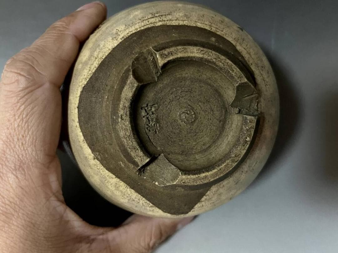 茶碗□古古曽部 御本立鶴 ？義製 銀継ぎ直し有 江戸期 お茶道具 時代物