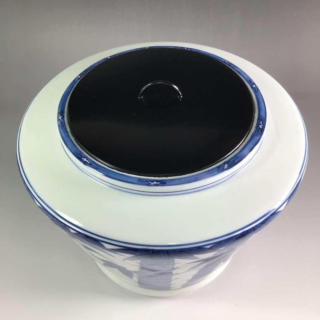 R236 水指 『平安 青峰造』『染付竹絵』『青華水指』 共箱