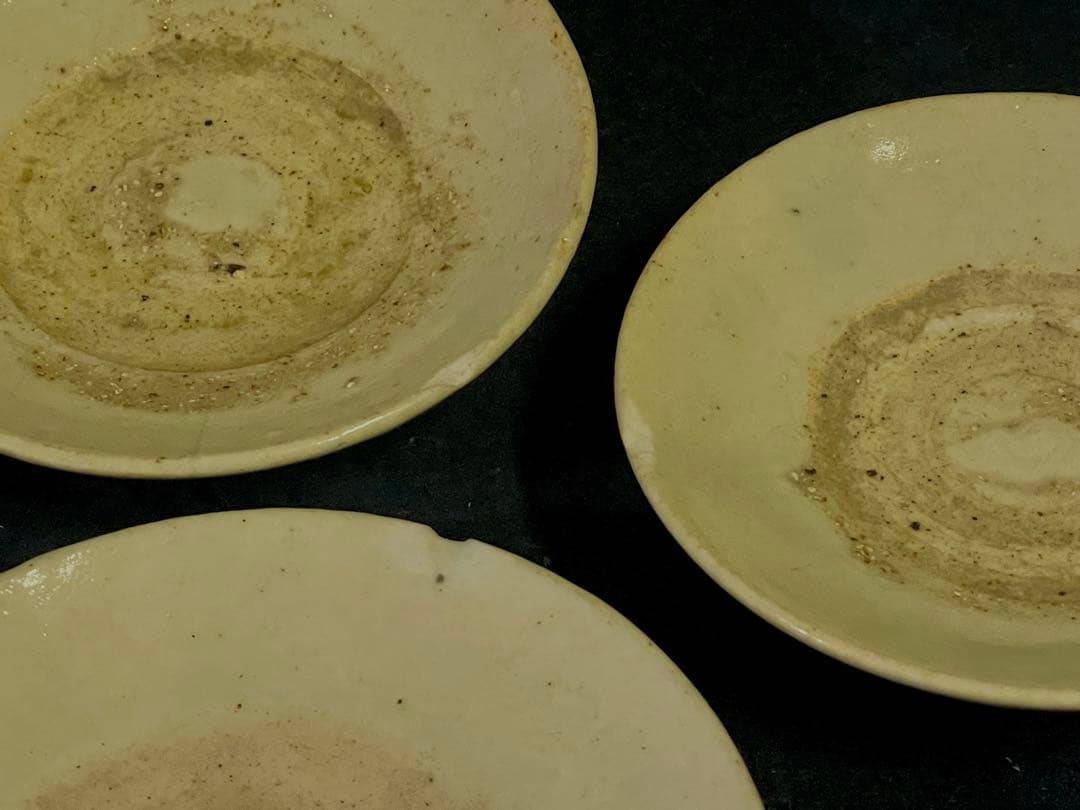 祖」 くらわんか 白磁 豆皿 3客 波佐見焼 伊万里 （A）