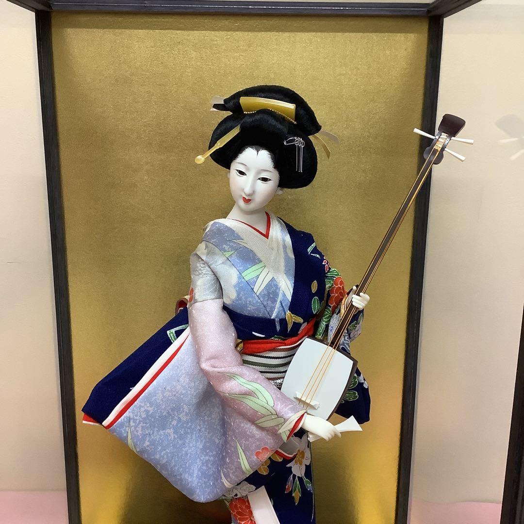 日本人形 久左衛門作 三味線 木製ガラスケース 中古品 - メルカリ