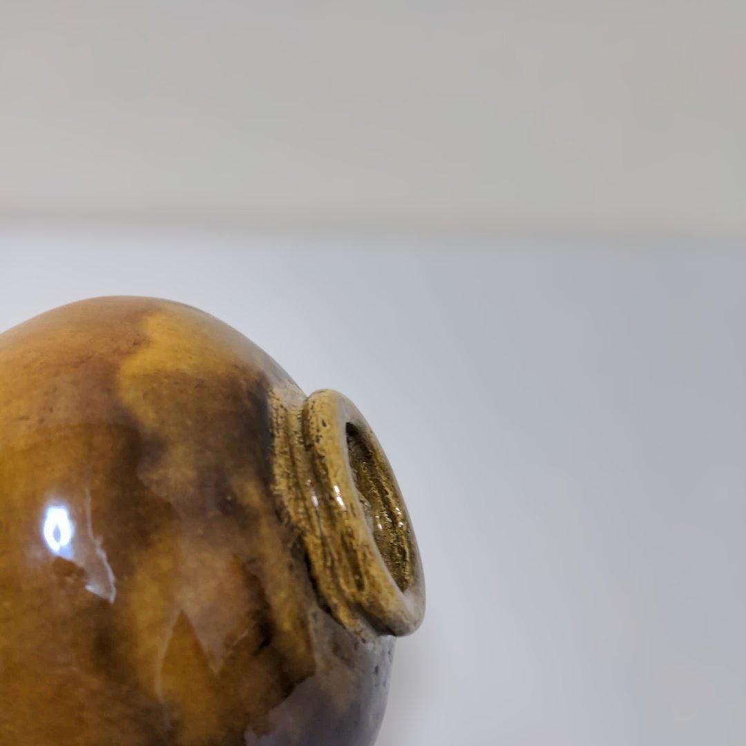 ⑥】人間国宝 十代大樋長左衛門 大樋年朗 大樋焼 飴釉茶碗 共箱 茶道具