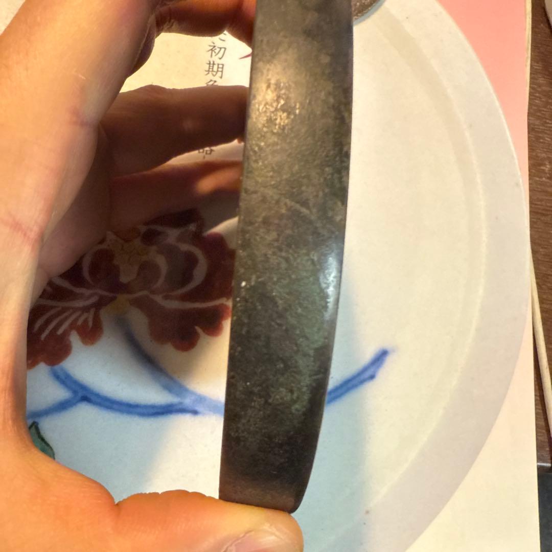 江戸時代 希少美品 古鏡 和鏡 銅鶴亀松のデザイン 天正出雲