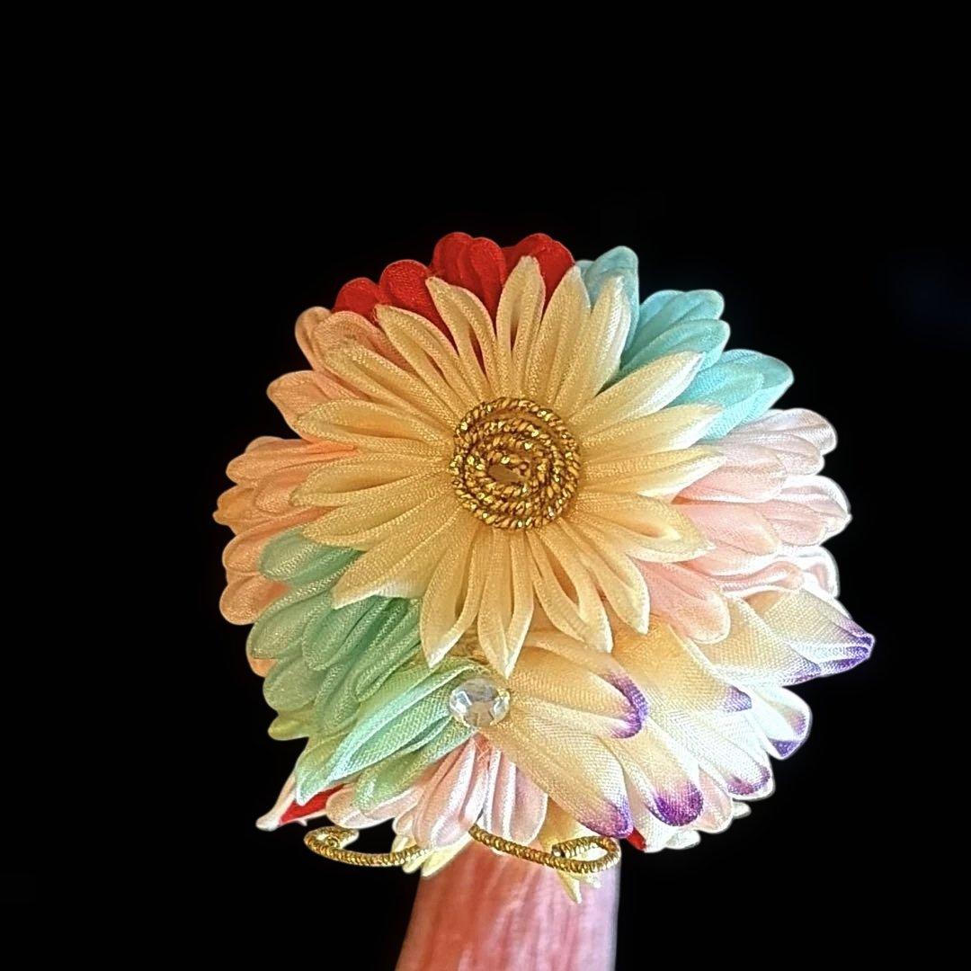 勝山髪飾り 七五三 7歳 (ピンク×藤)