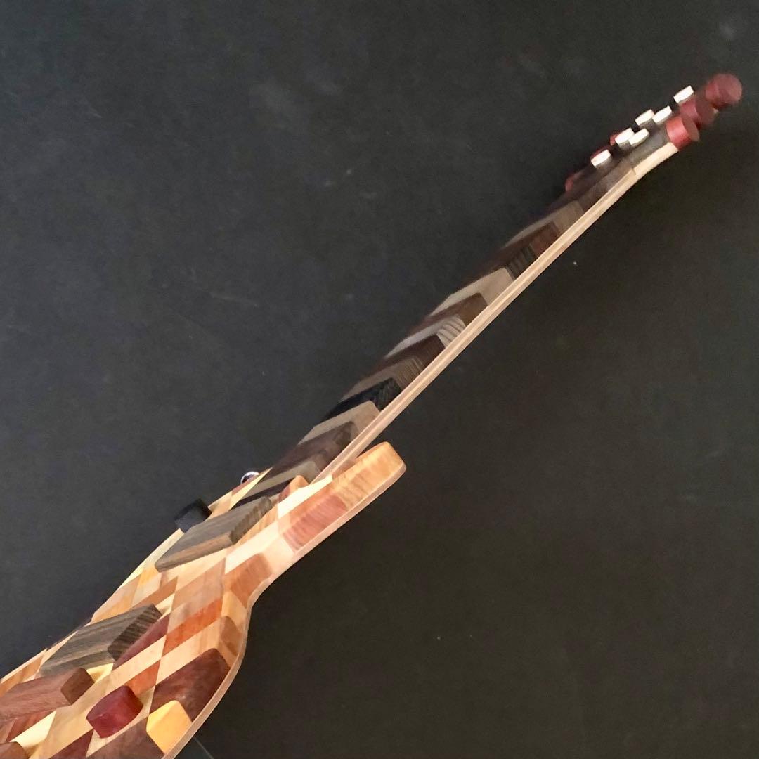 寄せ木アート エレキギター ハンドメイド インテリア 銘木寄せ木