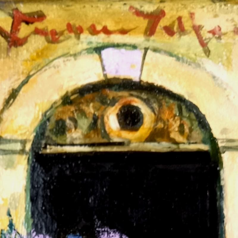 ☆石岡　剛☆「 窓辺の花　紫 」油絵　F３号