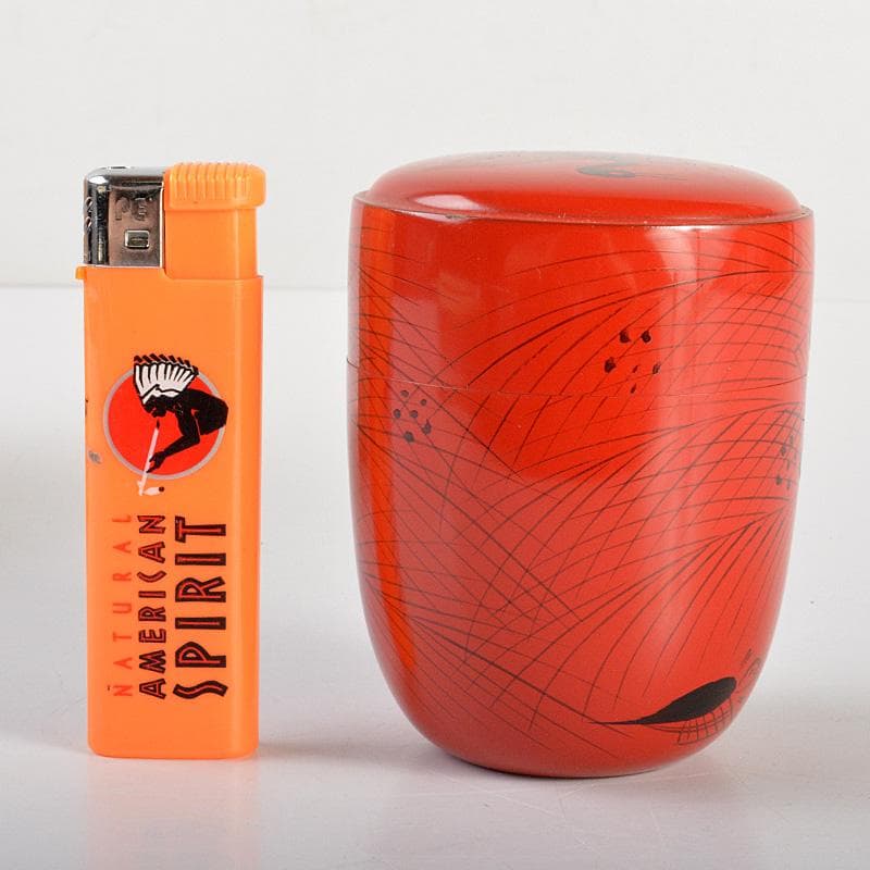 茶道具　塗師　龍斎作　朱塗　玄々斎好　曙棗　共箱　V　6214