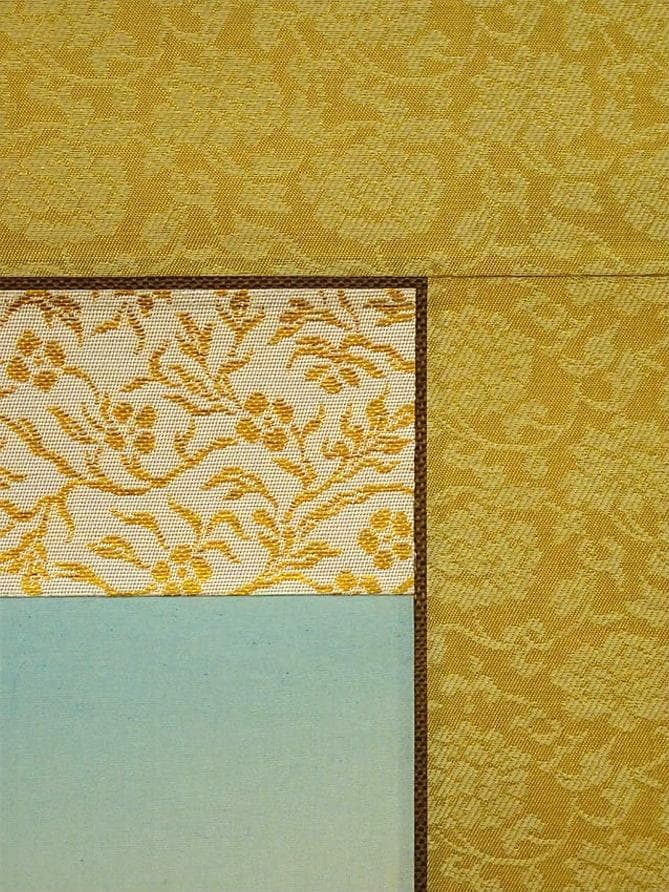 真作】掛軸 岡田典正『洛北の里』絹本 肉筆 共箱付 掛け軸 g041518