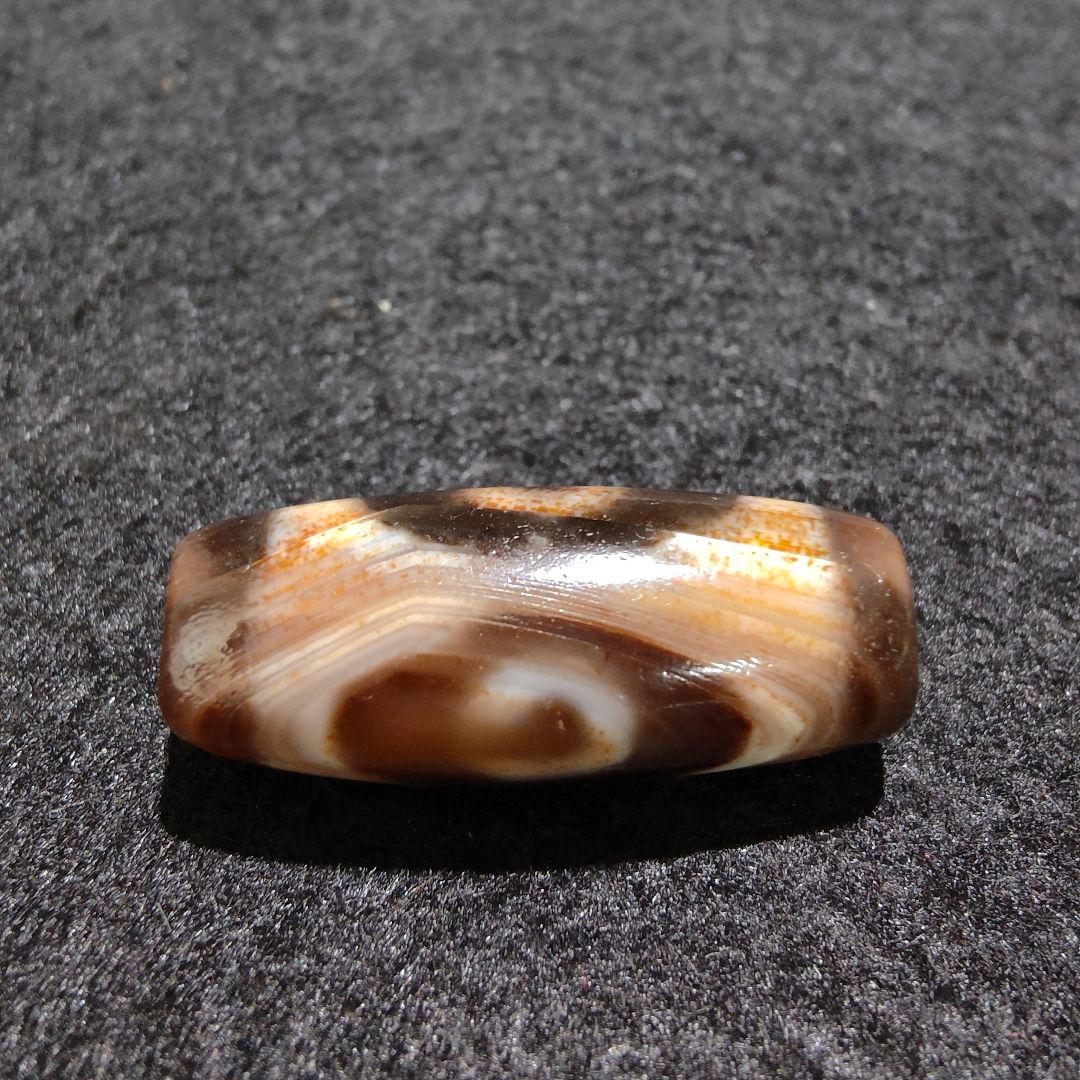 A27 朱砂老礦三眼天珠 天然石 鉱物 風水 開運 御守り 天珠