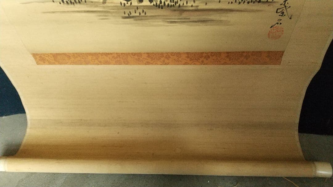 宋紫石 人物画 絹本掛軸 真贋不明