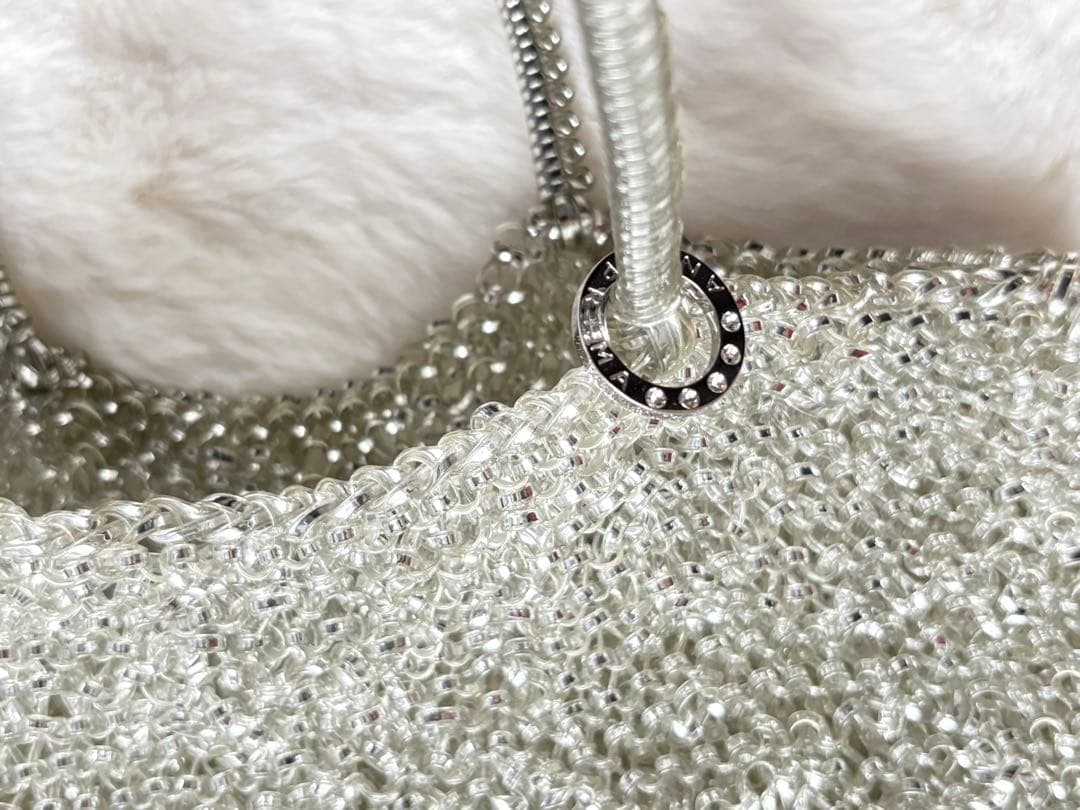 ANTEPRIMA ワイヤーバッグ スクエア ラインストーン ロゴ リング