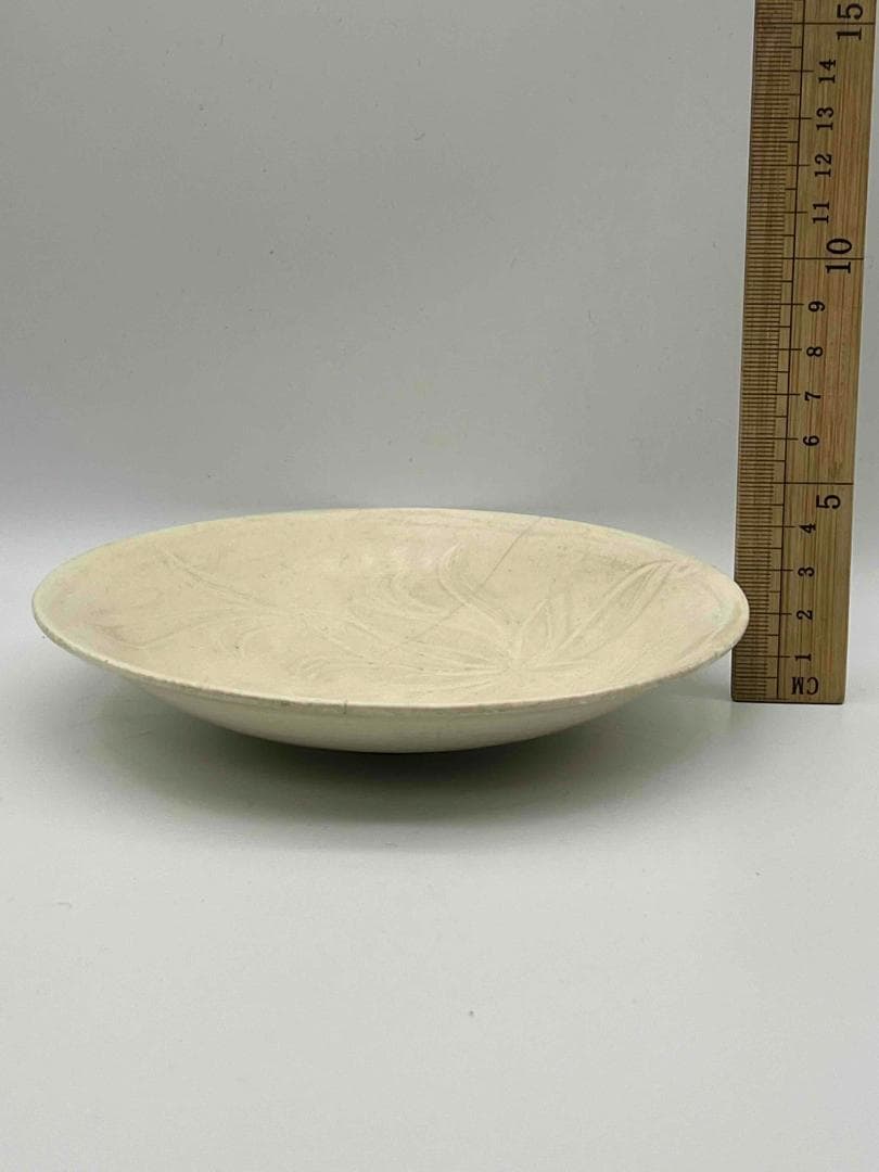 宋時代 定窯 白磁刻花皿 小盤 茶道具 繊細 唐物 古物(E-