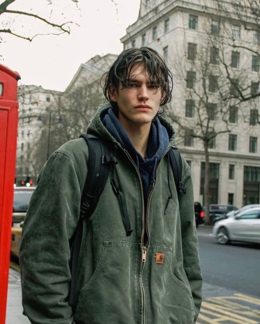 雰囲気◎】カーハートアクティブジャケット モスグリーン L