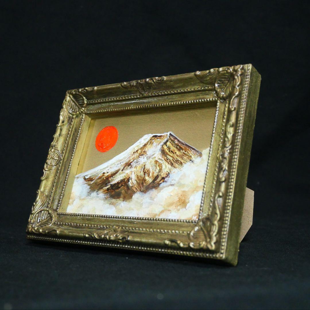 油絵 油彩 油彩画 絵 絵画 ミニ絵画 【黄金富士】