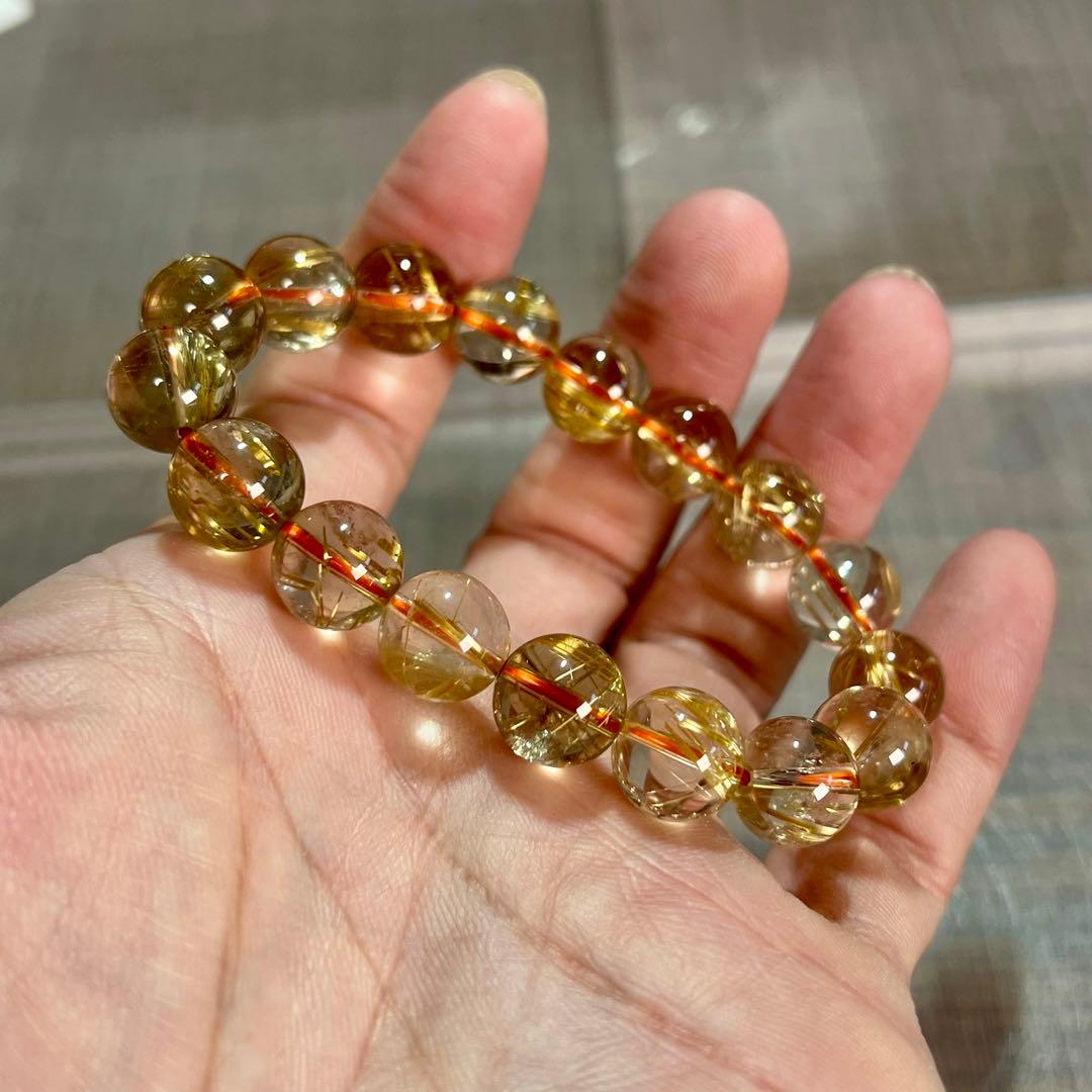 無着色の針　ゴールドルチルブレスレット　ルチルクォーツ　9-10