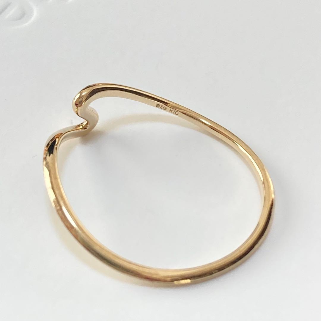 ete K10 ウェーブ リング 15号 レイヤード 美品