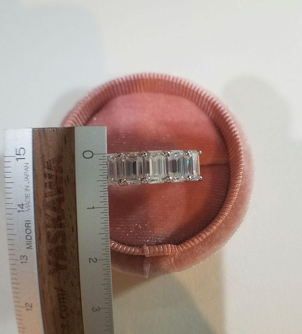 K！新作リング♡最高級モアサナイト エメラルドカットハーフエタニティ