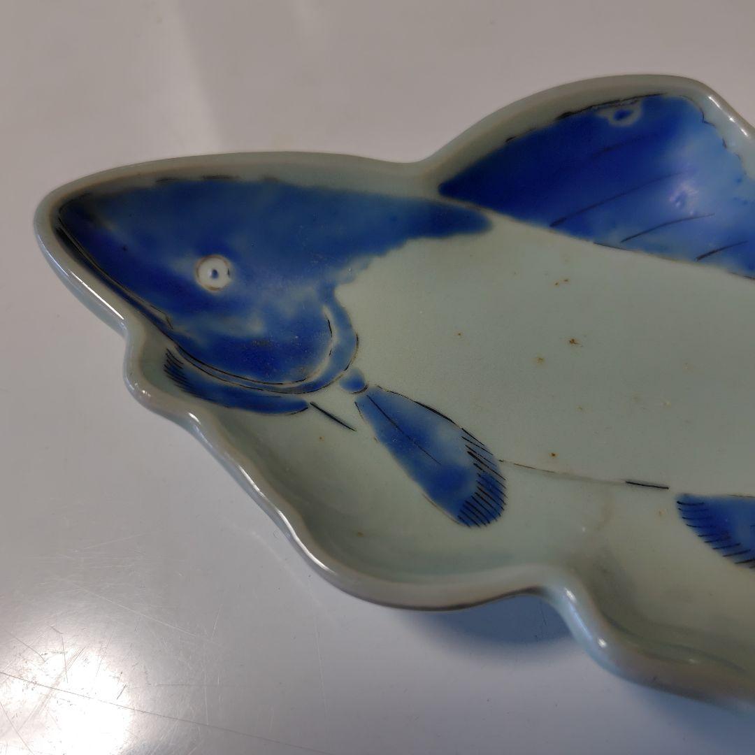 古伊万里 青磁染付 鮎皿