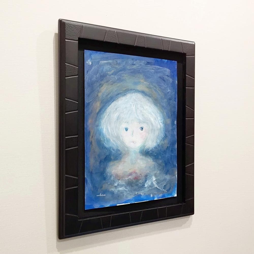 内野隆文　青い鳥　絵画　人物画　肖像画　宗教画　イコン　現代美術　アート作品　額