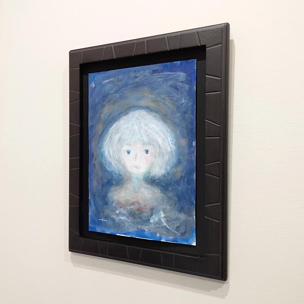 内野隆文　青い鳥　絵画　人物画　肖像画　宗教画　イコン　現代美術　アート作品　額