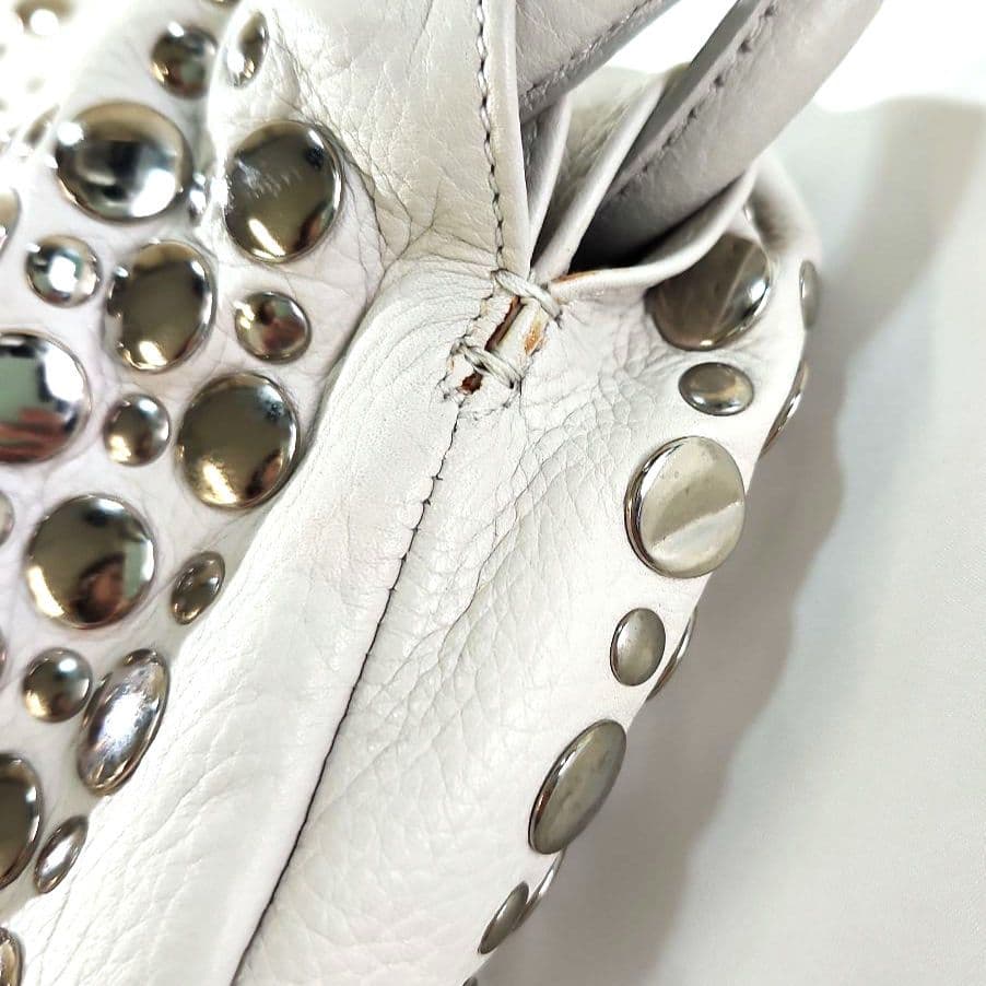 SONIA RYKIEL　ソニアリキエル　ドミノスタッズ　ホワイト　バッグ