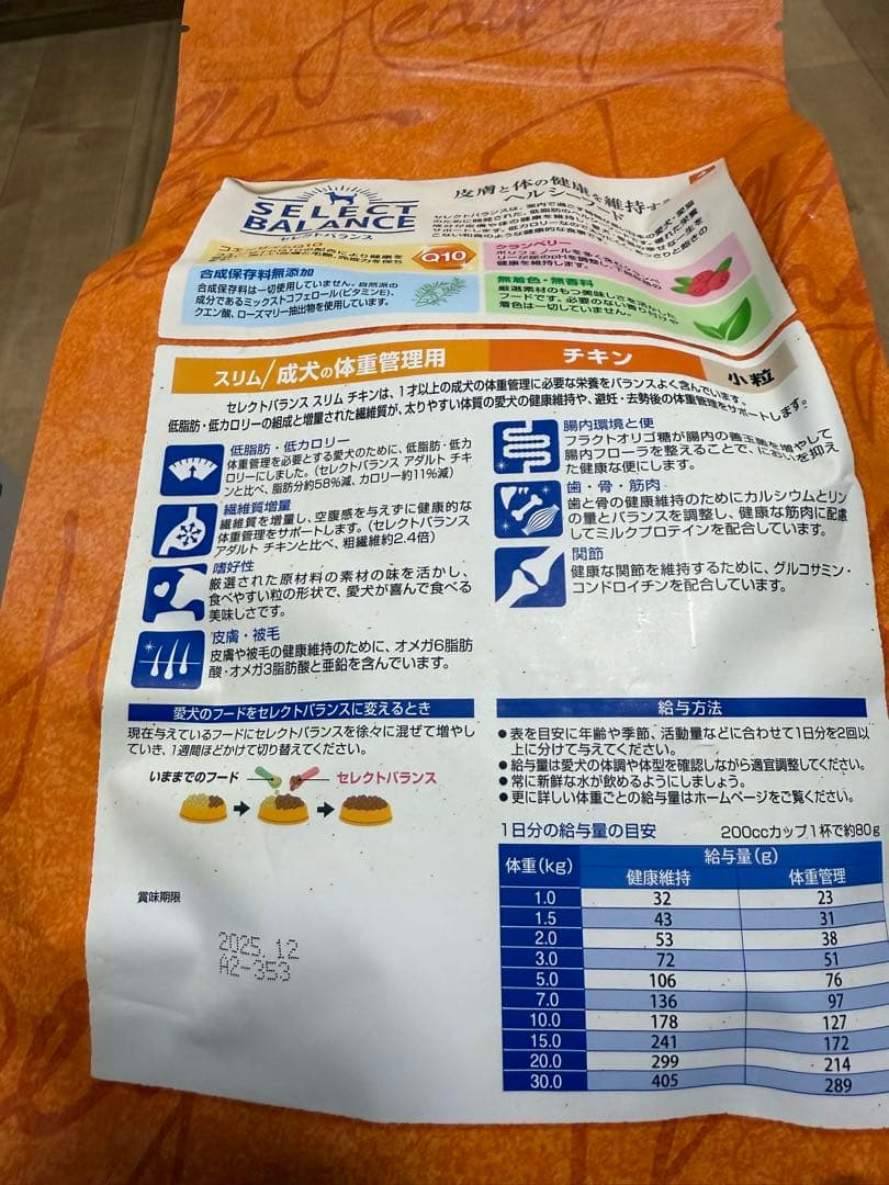 セレクトバランス スリム チキン 3kg×4袋 小粒