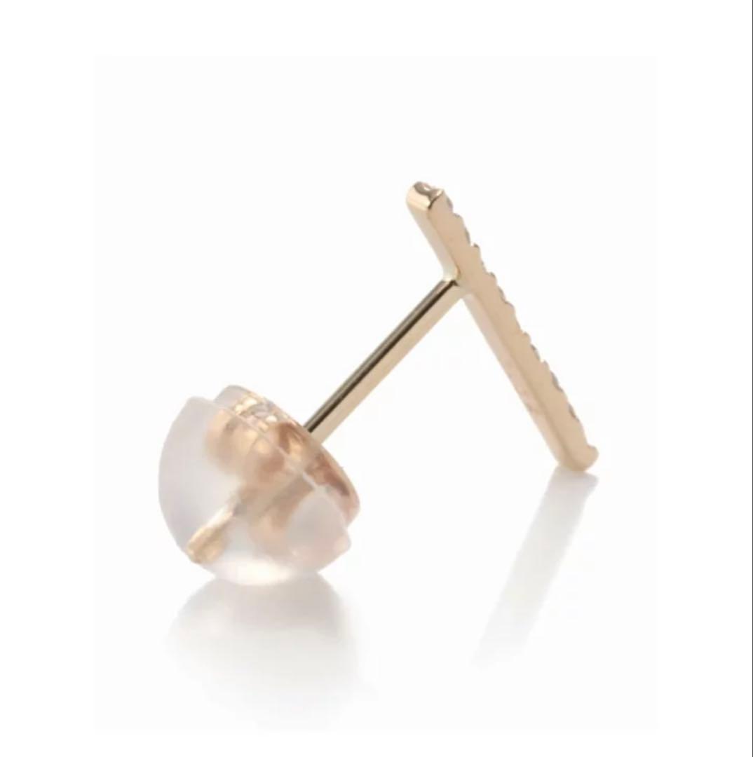 Lilas リラ ダイヤ10mmバーピアス K10