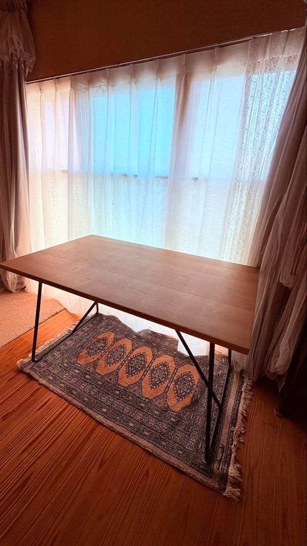 ★きなこ★【無印良品】折りたたみテーブル　120cm オーク材