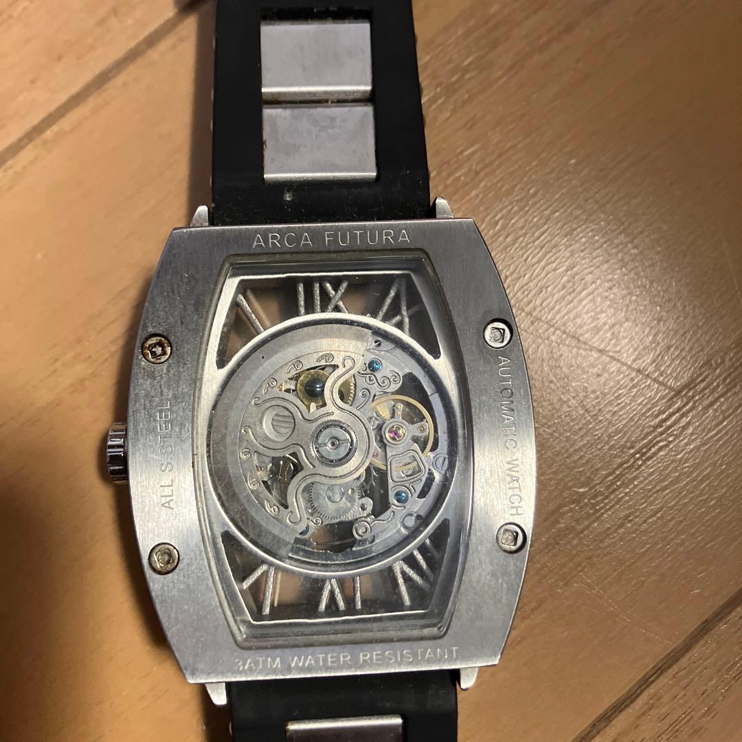 ARCAFUTURA 自動巻き腕時計 スケルトン 22272SKBKRM