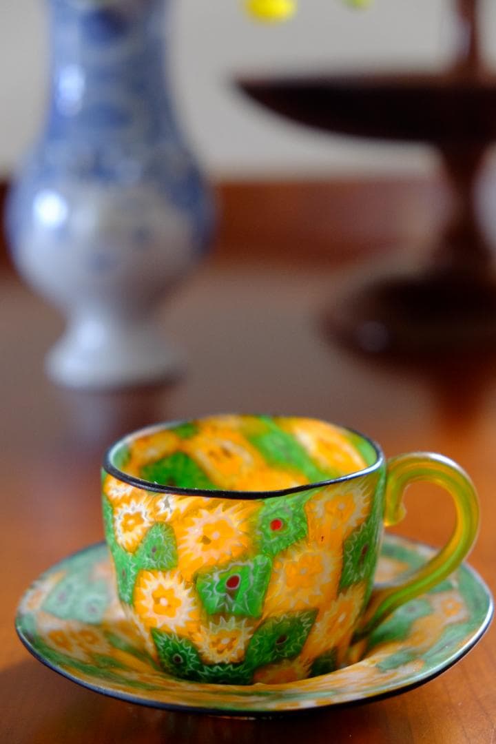 ベネチアンガラス ミルフィオリ プレート 皿 江波冨士子/黒木国昭/藤田