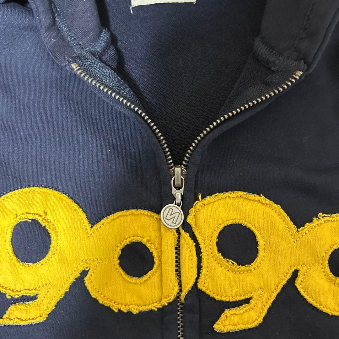 9090 OG Logo Zip Hoodie ネイビー ダブルジップ パーカー