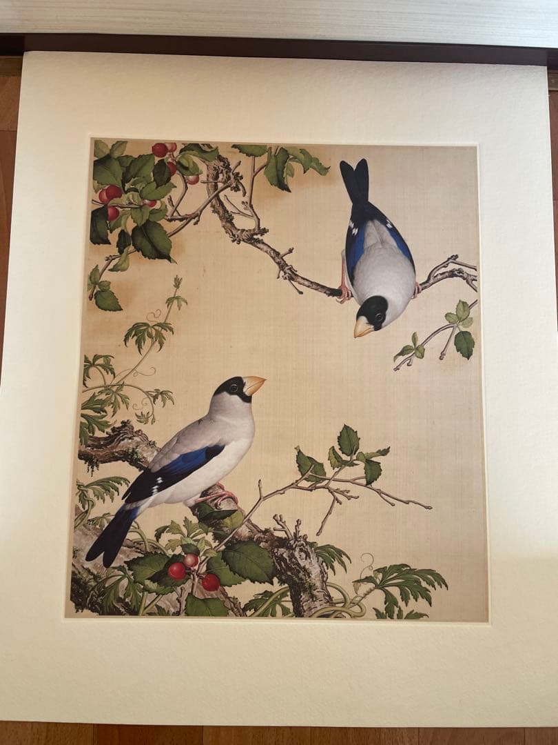 稀少中国清郎世宁长春图 名家绢絵 日本株式会社 二玄社印刷品16枚古董品