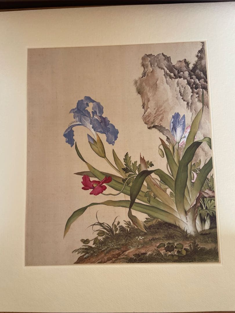 稀少中国清郎世宁长春图 名家绢絵 日本株式会社 二玄社印刷品16枚古董品