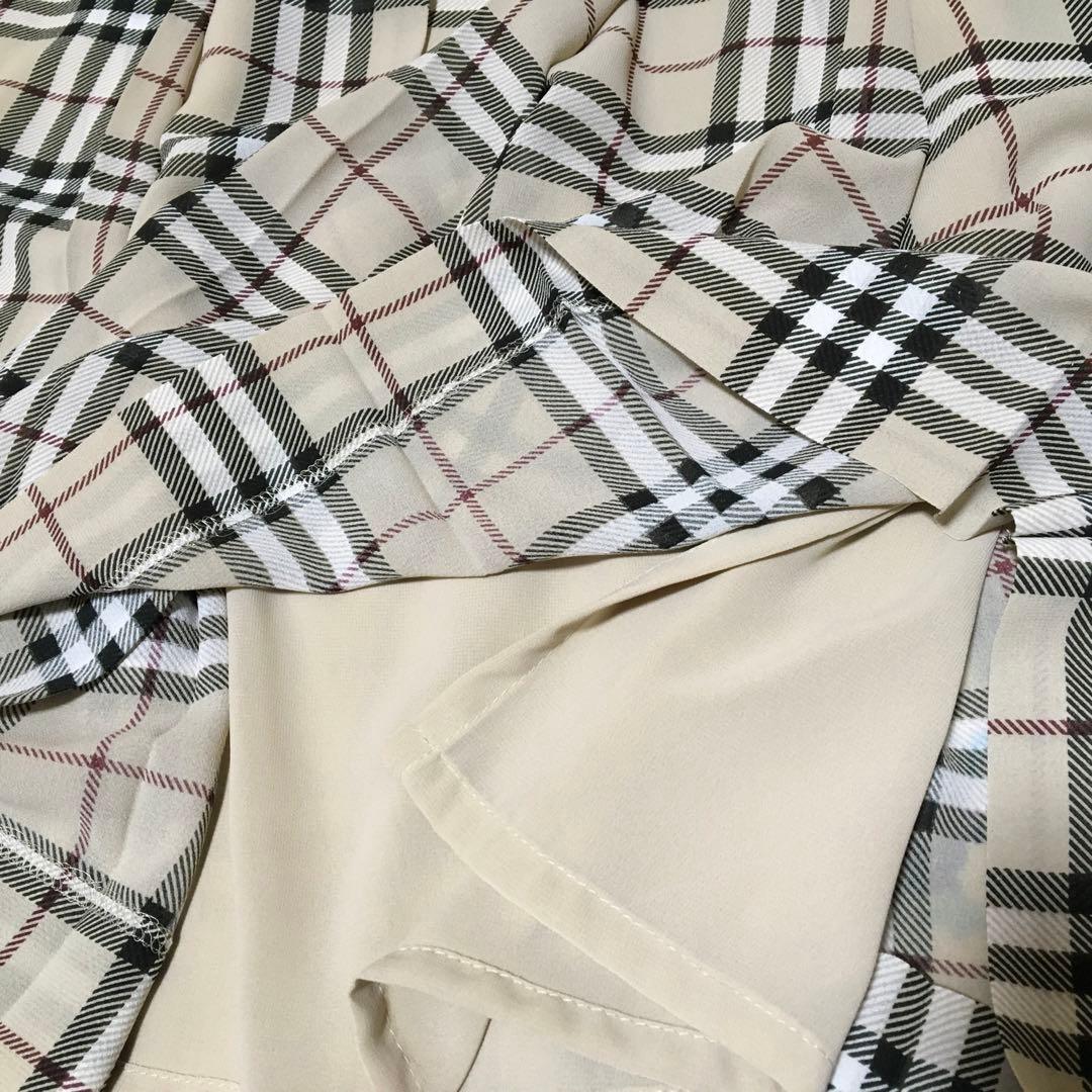 BURBERRY Londonノバチェック柄 薄手プリーツスカート 38 美品